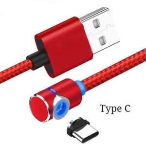 Magnetic LED USB-C Charging Cable – Red 2m