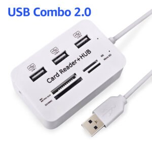 USB Hub & Multi-Card Reader – White