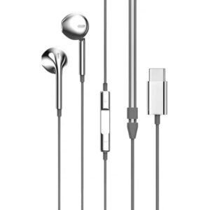 Silver Wired Headphones Retro Headphones Silver Type C