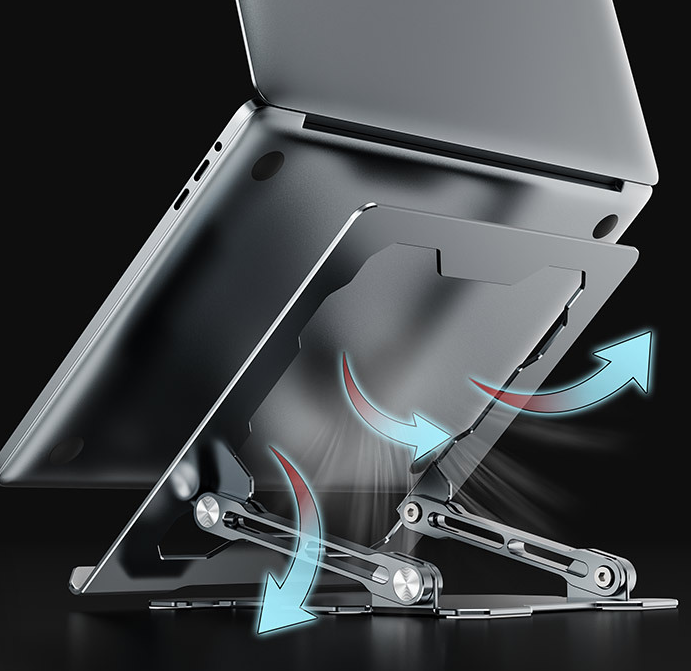 Adjustable Aluminum Laptop Stand – Grey - Image 3